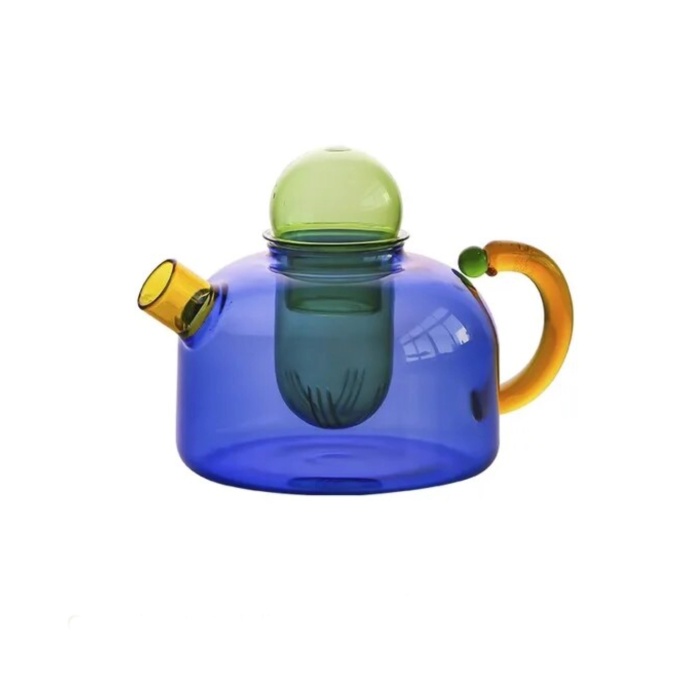 Théière en verre coloré