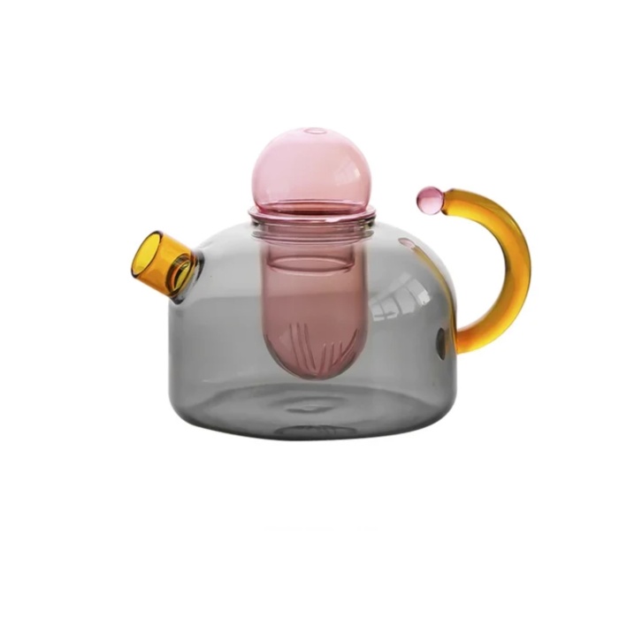 Théière en verre coloré
