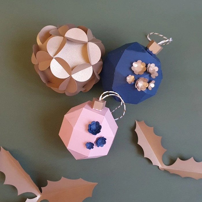 Kit DIY de boules de Noël en papier Maëlle Plipapierciseaux