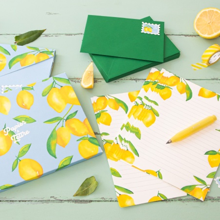 Coffret de Papier à Lettre Citrons Quartier Libre