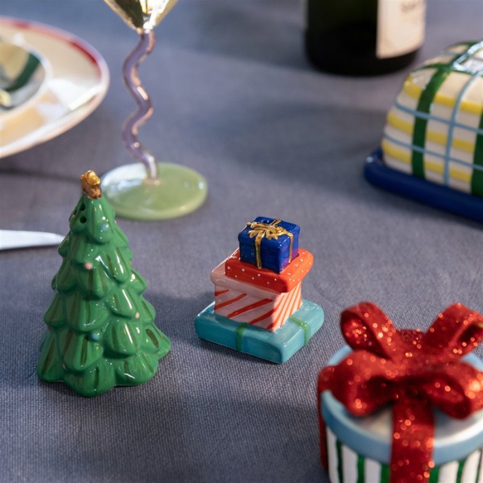 Salière Et Poivrière De Noël Père Noël Et Madame Noël - Céramique, Environ 10 Cm - Décoration De Table Festive