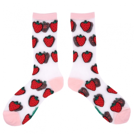 Chaussettes transparentes Fraises Coucou Suzette