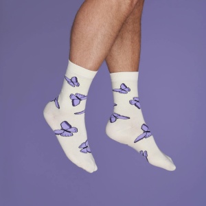 Chaussettes Papillon mauve...