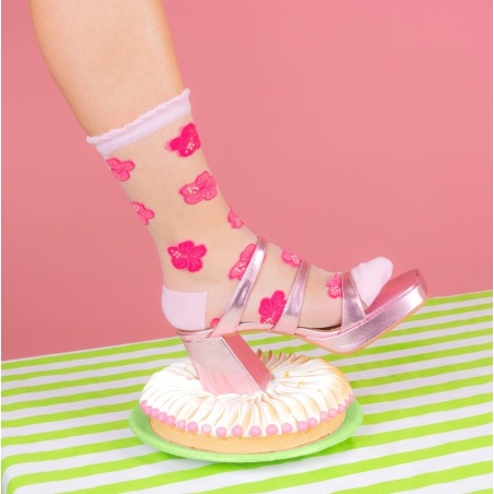 Chaussettes transparentes Hibiscus Coucou Suzette