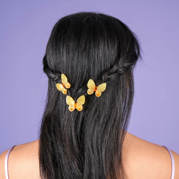 Barrette Papillon jaune Coucou Suzette