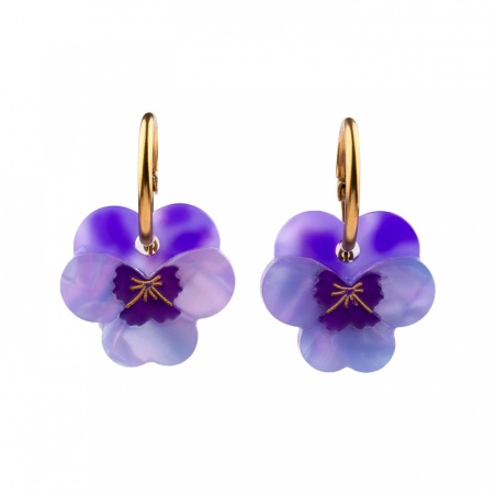 Boucles d'oreilles Pensée Coucou Suzette