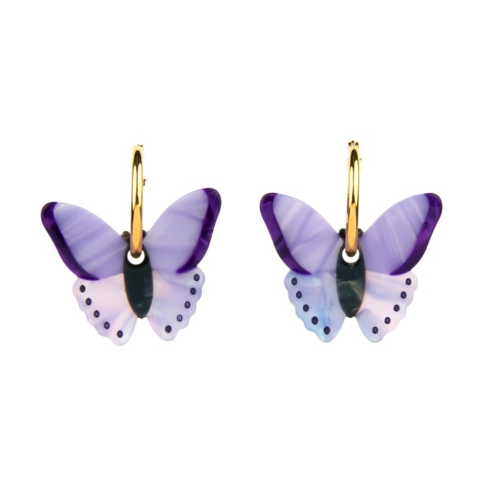 Boucles d'oreilles Papillon mauve Coucou Suzette