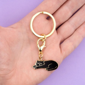Porte-clés Chat noir Coucou...