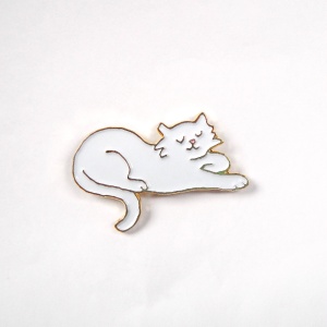 Pin's Chat blanc Coucou...