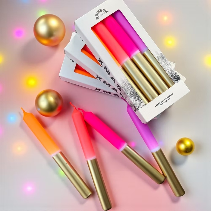 Set de 4 bougies de Noël Pink Stories