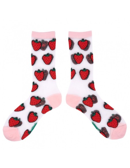 Chaussettes transparentes Fraises Coucou Suzette
