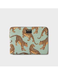Housse ordinateur 13" et 14" Emerald Leopard Wouf