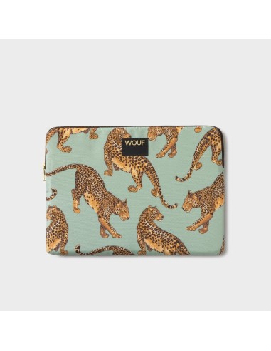 Housse ordinateur 13" et 14" Emerald Leopard Wouf