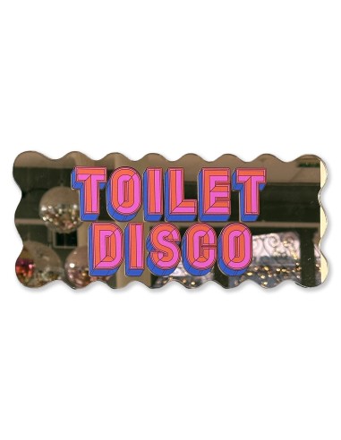 Miroir autocollant Toilet Disco Wavy Printed Weird