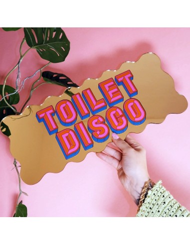 Miroir autocollant Toilet Disco Wavy Printed Weird