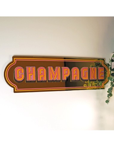 Miroir autocollant Champagne Sign Printed Weird