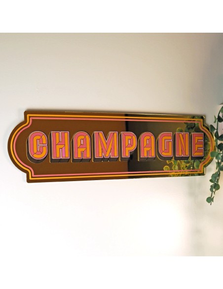 Miroir autocollant Champagne Sign Printed Weird