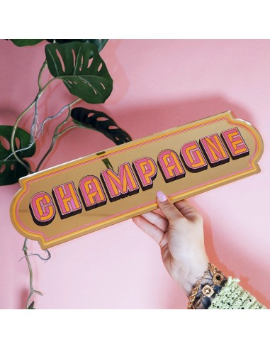 Miroir autocollant Champagne Sign Printed Weird