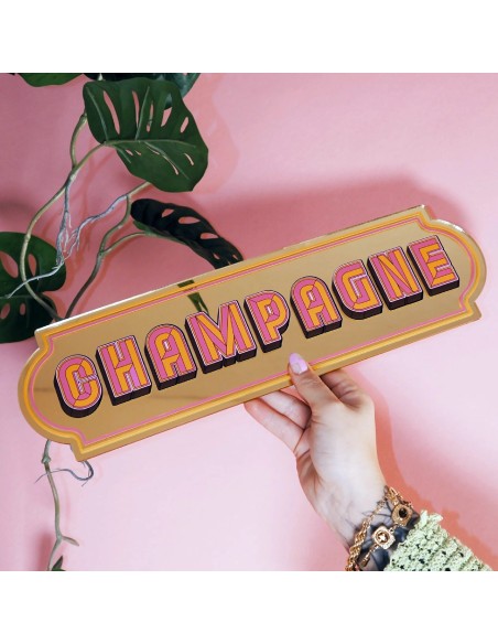 Miroir autocollant Champagne Sign Printed Weird