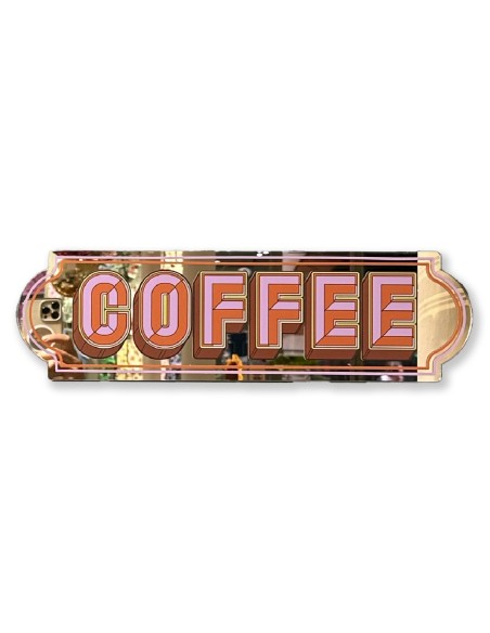 Miroir autocollant Coffee Sign Printed Weird