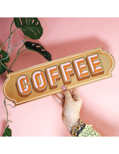 Miroir autocollant Coffee Sign Printed Weird