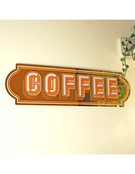 Miroir autocollant Coffee Sign Printed Weird