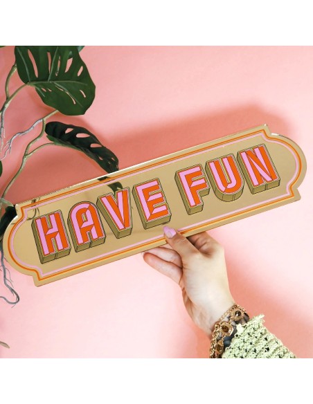 Miroir autocollant Have fun Sign Printed Weird