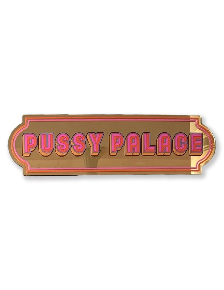 Miroir autocollant Pussy Palace Sign Printed Weird