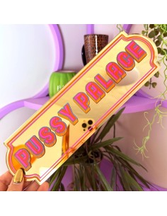 Miroir autocollant Pussy Palace Sign Printed Weird 2