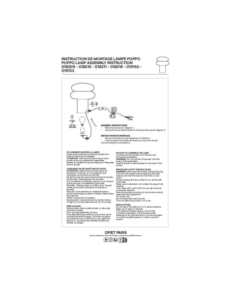 Lampe en verre Poppo Opjet