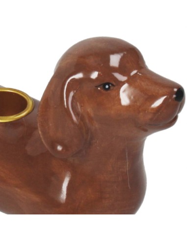 Bougeoir Teckel en céramique