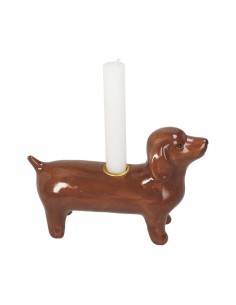 Bougeoir Teckel en céramique