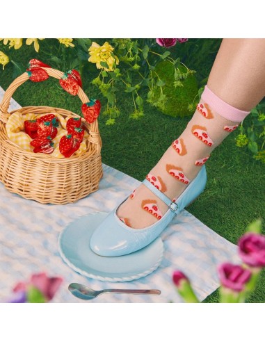 Chaussettes transparentes Tarte aux Fraises Coucou Suzette