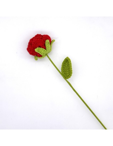Rose rouge en crochet