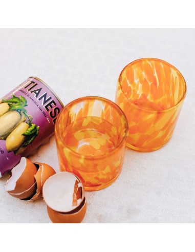 Lot de 2 verres Gabrielle orange & jaune Make my Lemonade