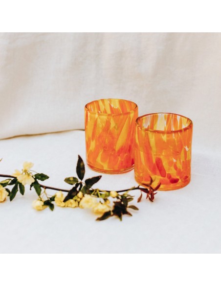 Lot de 2 verres Gabrielle orange & jaune Make my Lemonade
