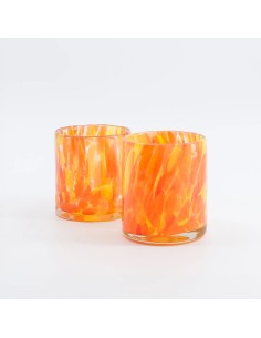 Lot de 2 verres Gabrielle orange & jaune Make my Lemonade