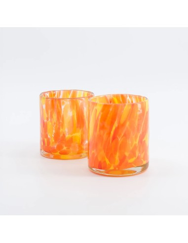 Lot de 2 verres Gabrielle orange & jaune Make my Lemonade