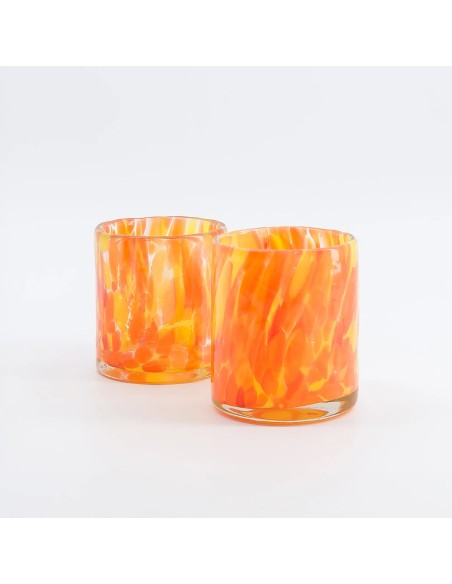 Lot de 2 verres Gabrielle orange & jaune Make my Lemonade