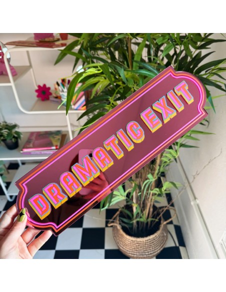 Miroir autocollant Dramatic Exit Sign Printed Weird