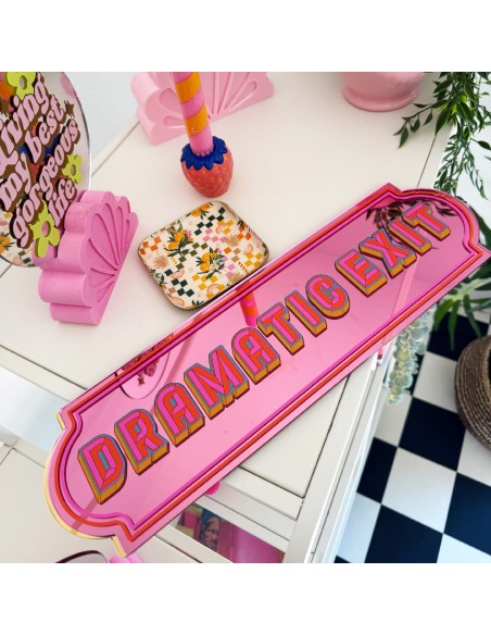 Miroir autocollant Dramatic Exit Sign Printed Weird
