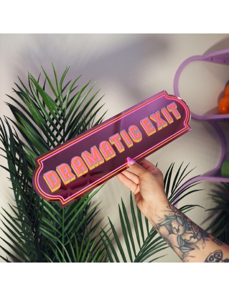 Miroir autocollant Dramatic Exit Sign Printed Weird