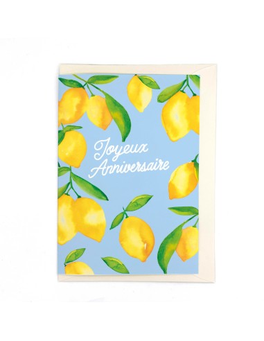 Carte d'anniversaire XL Citrons Quartier Libre