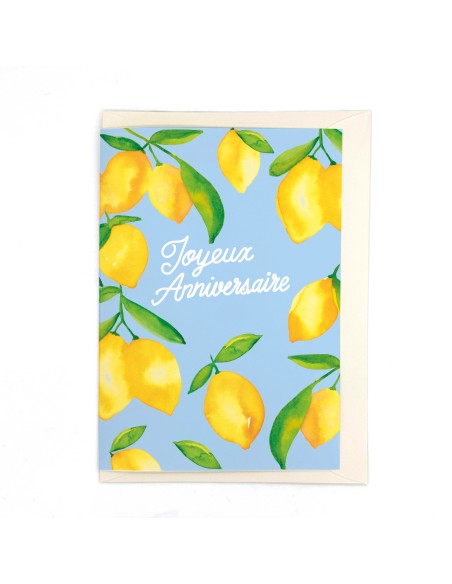 Carte d'anniversaire XL Citrons Quartier Libre