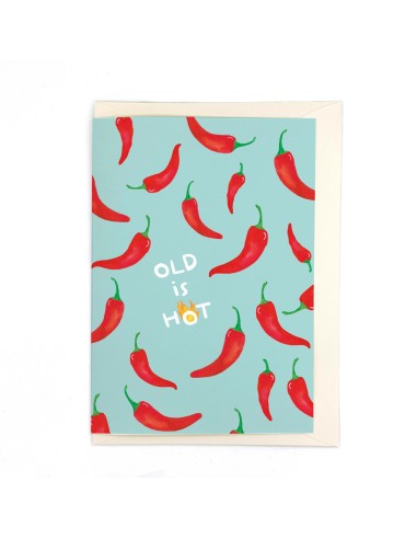 Carte d'anniversaire XL Piments "Old is Hot" Quartier Libre