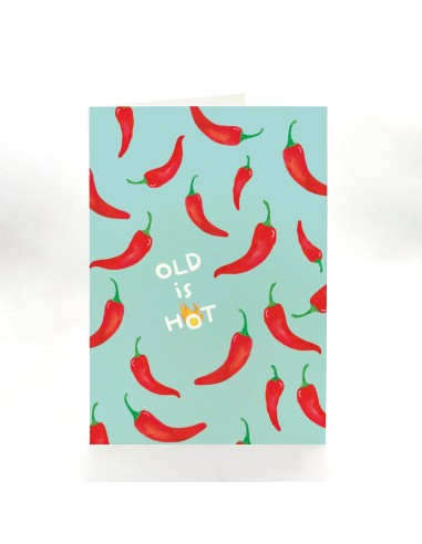 Carte d'anniversaire XL Piments "Old is Hot" Quartier Libre