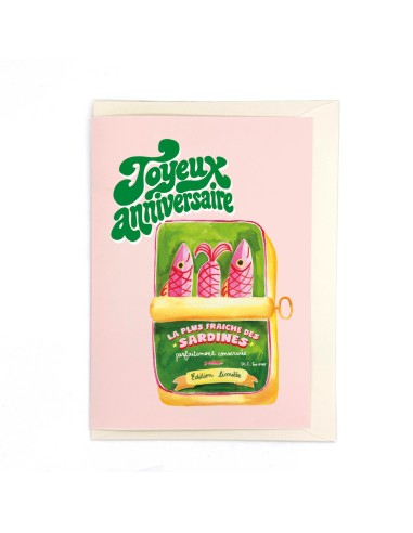 Carte d'anniversaire XL Sardines fraîches Quartier Libre