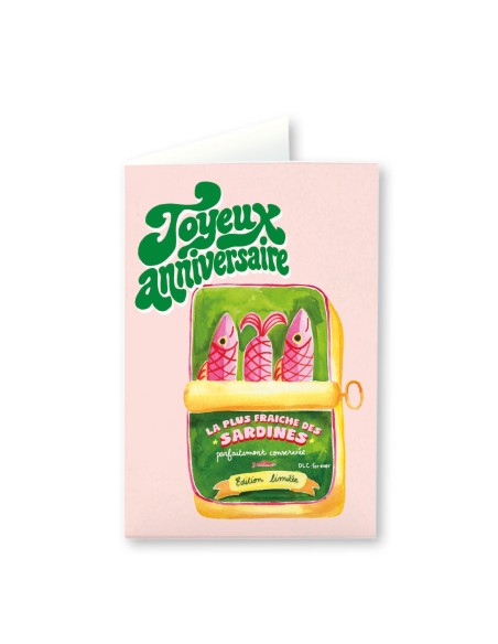 Carte d'anniversaire Sardines Quartier Libre
