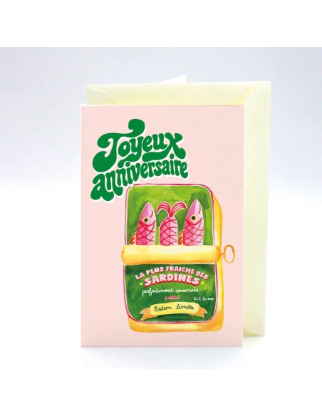 Carte d'anniversaire Sardines Quartier Libre