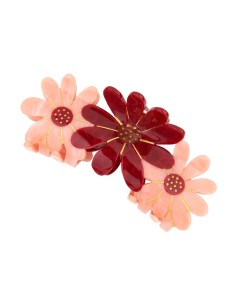 Grande pince à cheveux Trio de Fleurs roses Coucou Suzette